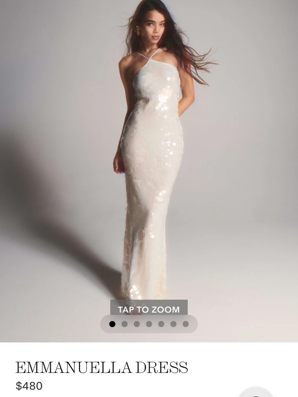 Rat & Boa Emmanuella Sequin Halter Maxi Dress in Ivory size M altered to size S